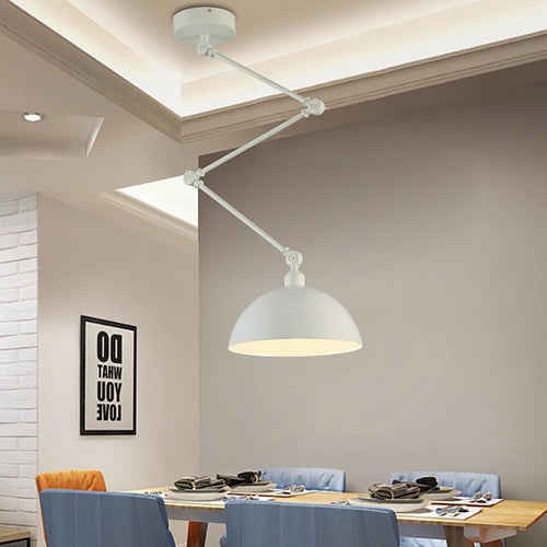 Foldable nordic aluminium pendant light with long LED arm - vue 6 sur 17