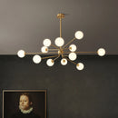 Nordic wrought iron chandelier in modern sputnik style
