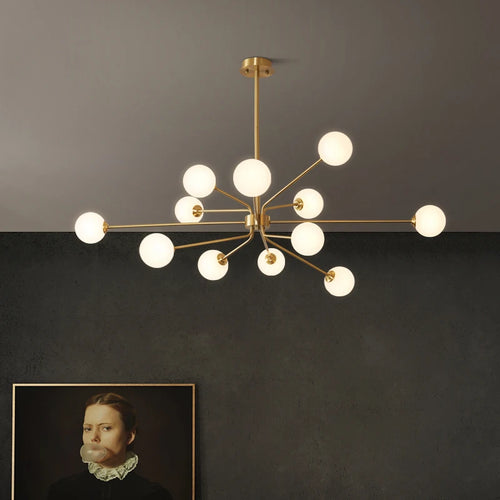 Nordic wrought iron chandelier in modern sputnik style - vue 4 sur 6