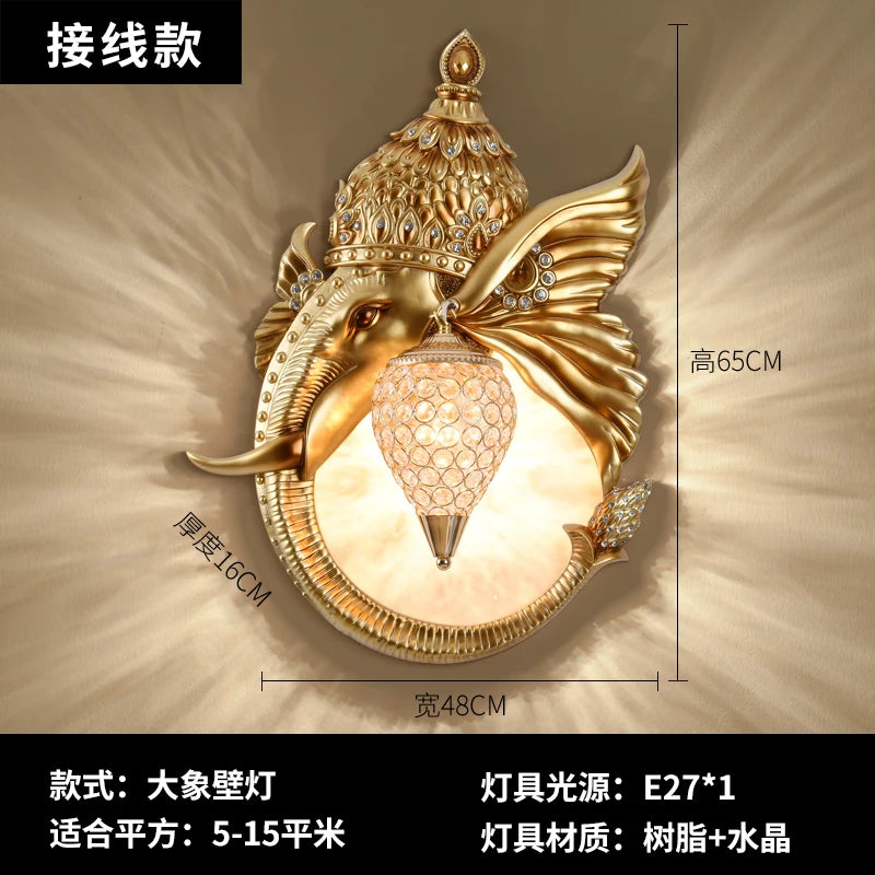 retro elephant wall light vintage decor for interior