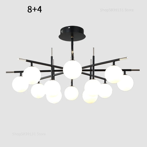 Nordic iron chandelier with LED glass balls for restaurant - vue 17 sur 20
