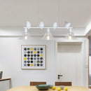 Nordic iron, glass and resin chandelier with decorative bird
