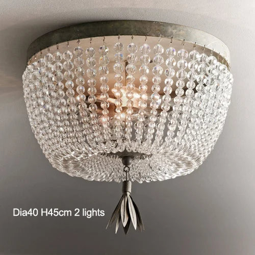 Vintage crystal pendant light in industrial style for elegant interiors - vue 12 sur 14