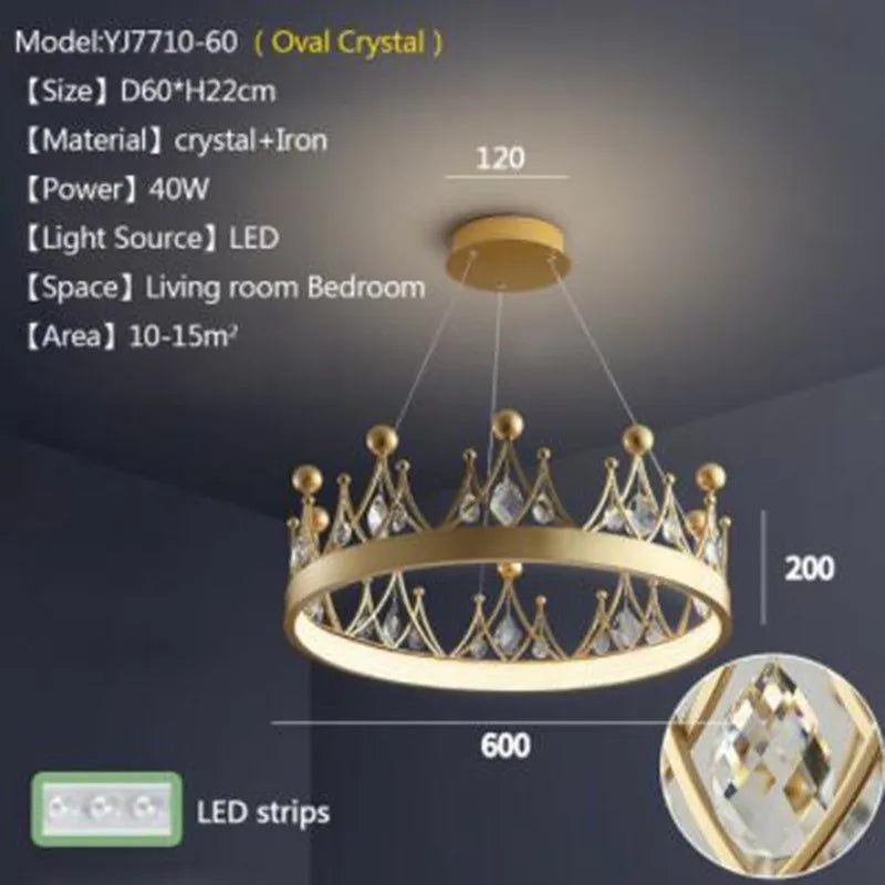 Modern nordic crystal chandelier for indoor lighting