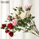 Artificial silk rose flowers for weddings and decoration