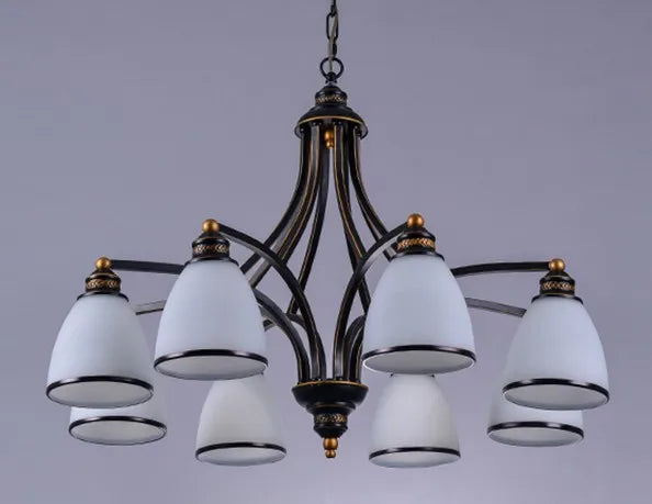 Classic iron and glass chandelier for indoor decoration - vue 15 sur 16