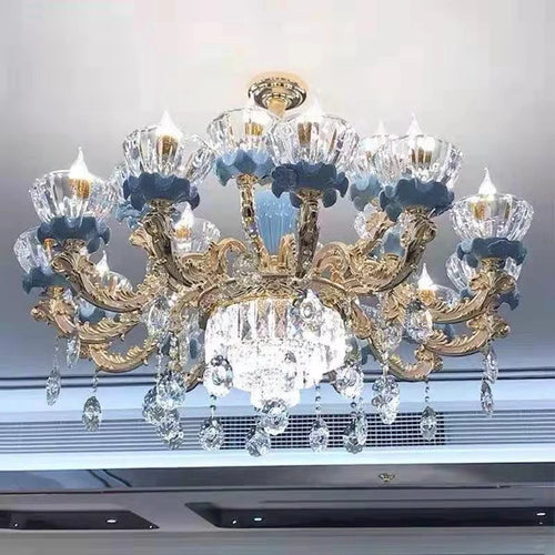 Modern crystal chandelier for elegant and refined lighting - vue 6 sur 8