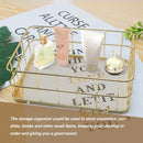 Gold iron storage basket for desk and stationery
