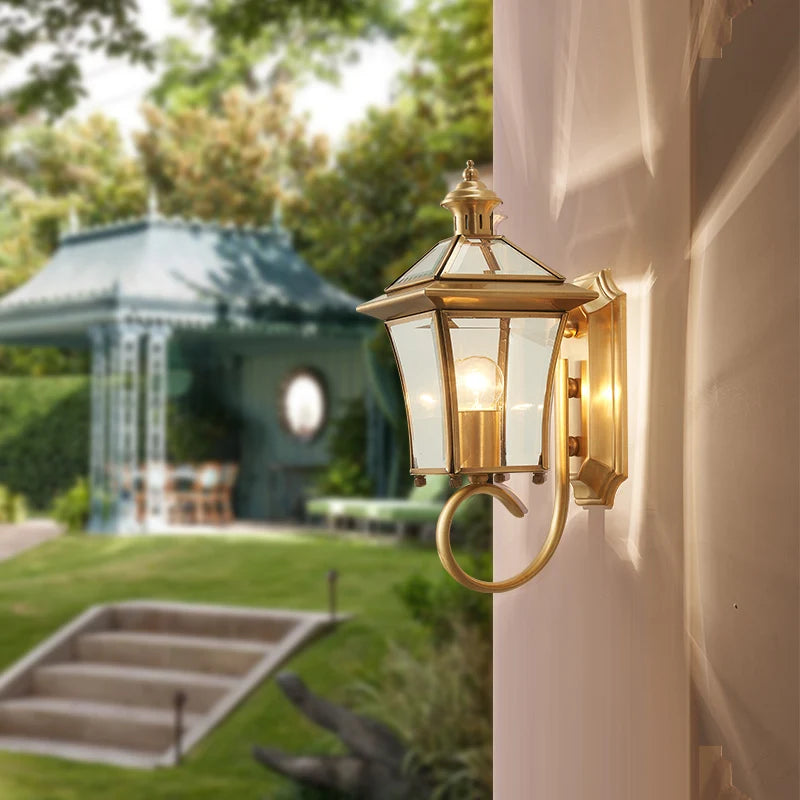 Modern copper outdoor wall light for decoration and lighting
