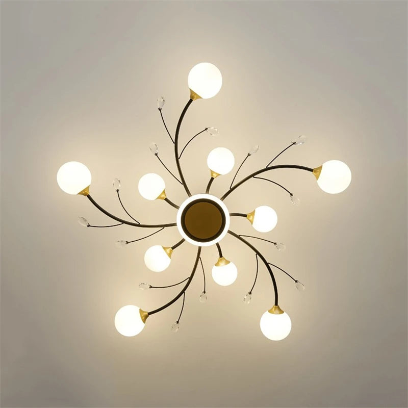 Modern vintage crystal glass ceiling light for decorative lighting