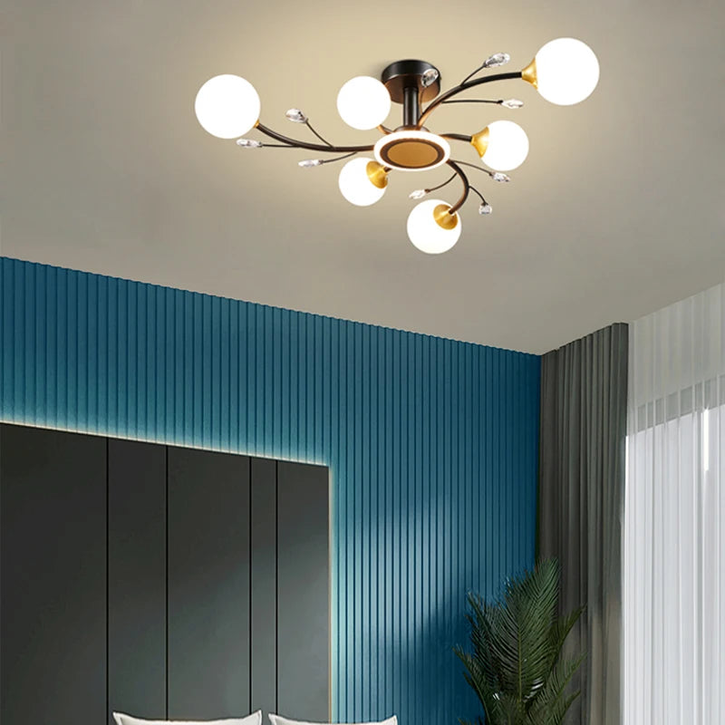 Modern crystal chandelier for a luxurious and minimalist atmosphere - vue 3 sur 8