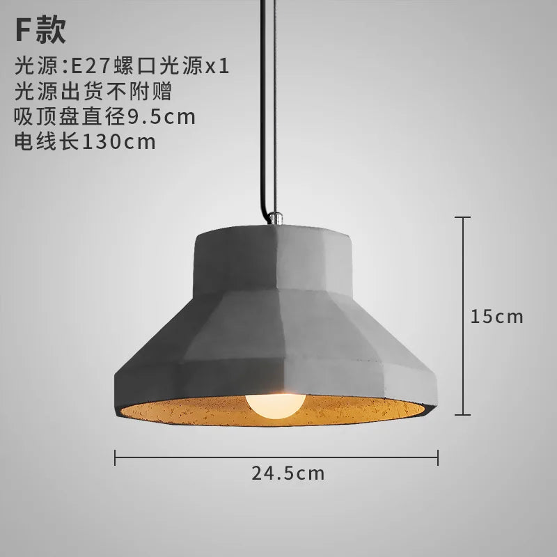 industrial style concrete pendant light for modern decoration - vue 12 sur 13