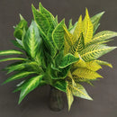 Decorative artificial tropical palm branches plastic