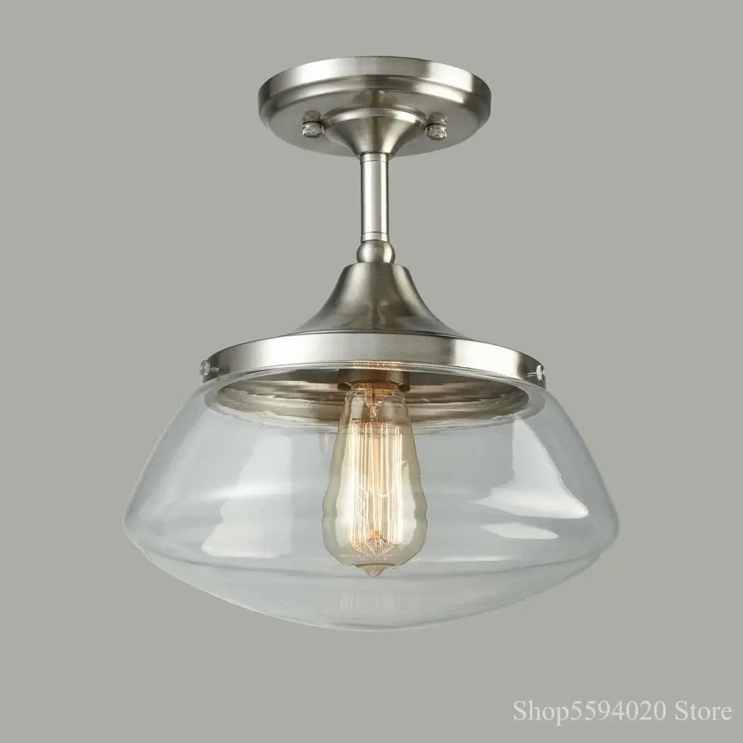 Retro-industrial clear crystal chandelier indoor light - vue 5 sur 8