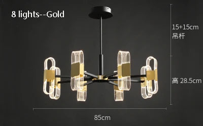 Luxury designer chandelier for elegant Nordic lighting - vue 15 sur 17