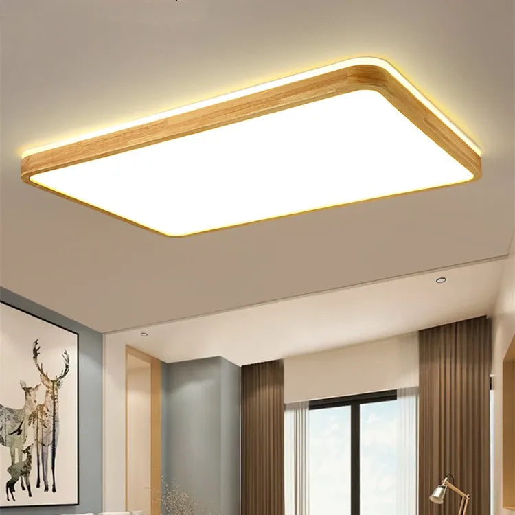 Ultra-slim Japanese solid wood LED ceiling light modern design 2021