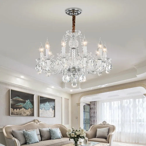 Gold crystal chandelier for elegant interior decoration - vue 4 sur 13