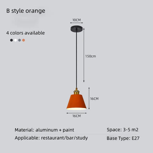 Minimalist modern retro loft pendant light with lampshade for kitchen, dining room, bedroom, restaurant - vue 15 sur 22