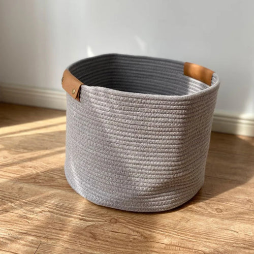 rope storage basket for toys and baby clothes - vue 3 sur 10