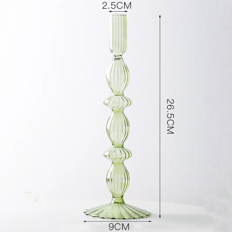 Crystal and glass wedding candle holders and centrepieces