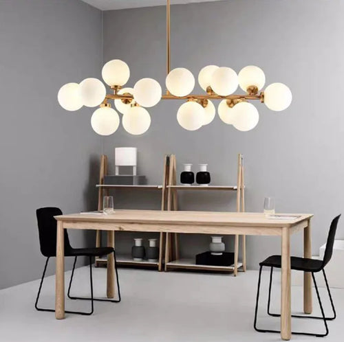 Scandinavian design milky glass lamp with holder - vue 6 sur 10