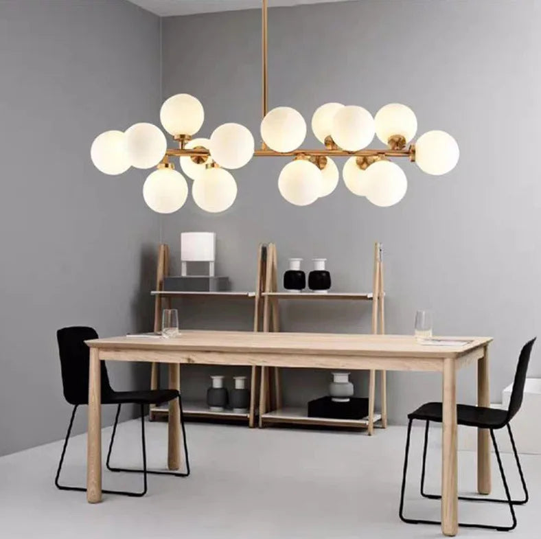 Scandinavian design milky glass lamp with holder - vue 5 sur 10