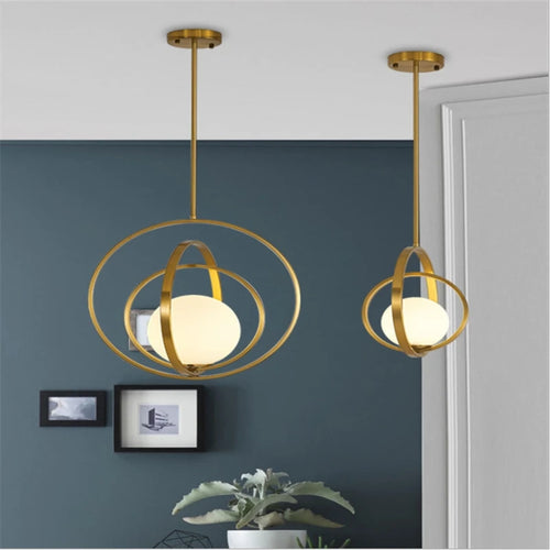 Minimalist nordic round glass chandelier luxury designer light - vue 2 sur 8