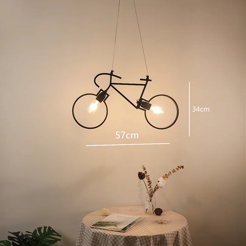 Industrial bicycle iron pendant light
