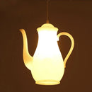 Resin pendant light with teacup and teapot
