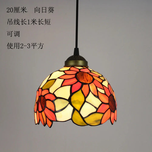 Baroque stained glass pendant light for an elegant interior - vue 11 sur 15