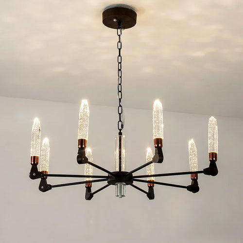 Modern creative nordic iron and crystal chandelier - vue 2 sur 19
