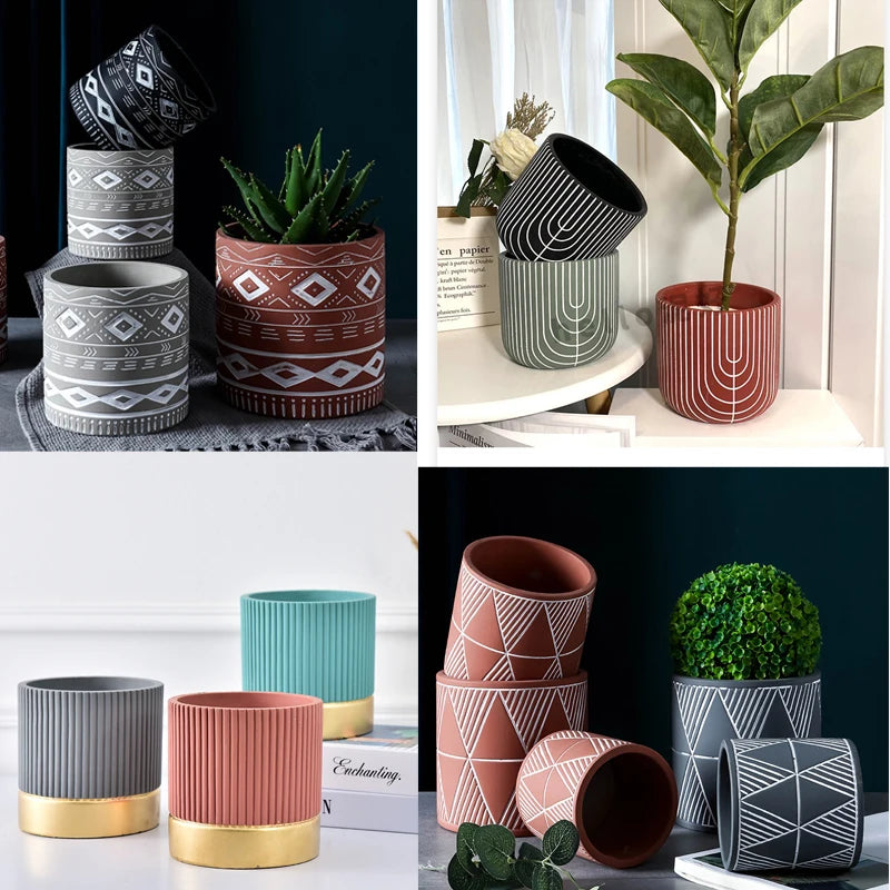 Homemade concrete flowerpot silicone mould