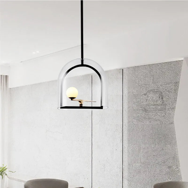 Minimalist geometric bird pendant light creative modern design