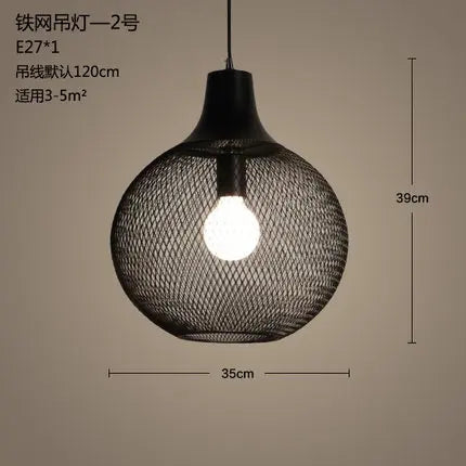 Retro loft birdcage chandelier in creative minimalist iron - vue 10 sur 18
