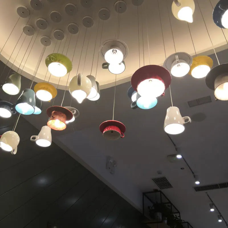 modern ceramic pendant lamp led - vue 6 sur 28