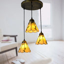 Modern tiffany table lamp with three-level decorative dome lighting