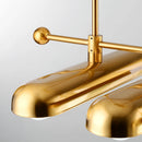 Postmodern gold art deco iron and glass chandelier for dining room