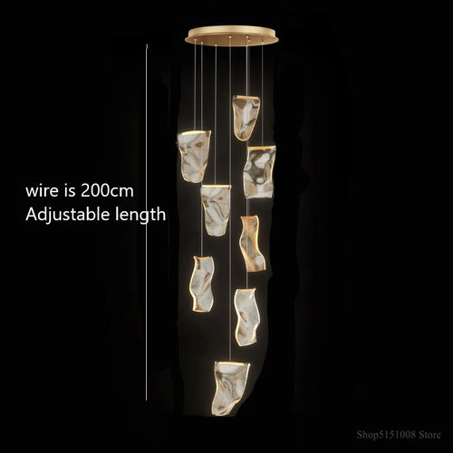 Modern LED chandelier for staircases and clothing shops - vue 15 sur 15