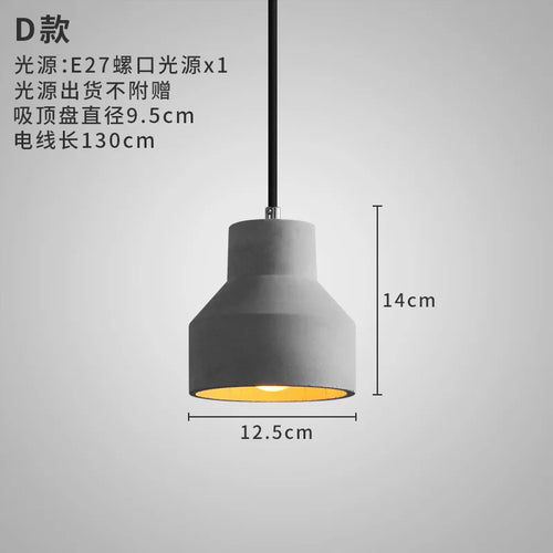 industrial style concrete pendant light for modern decoration - vue 8 sur 13