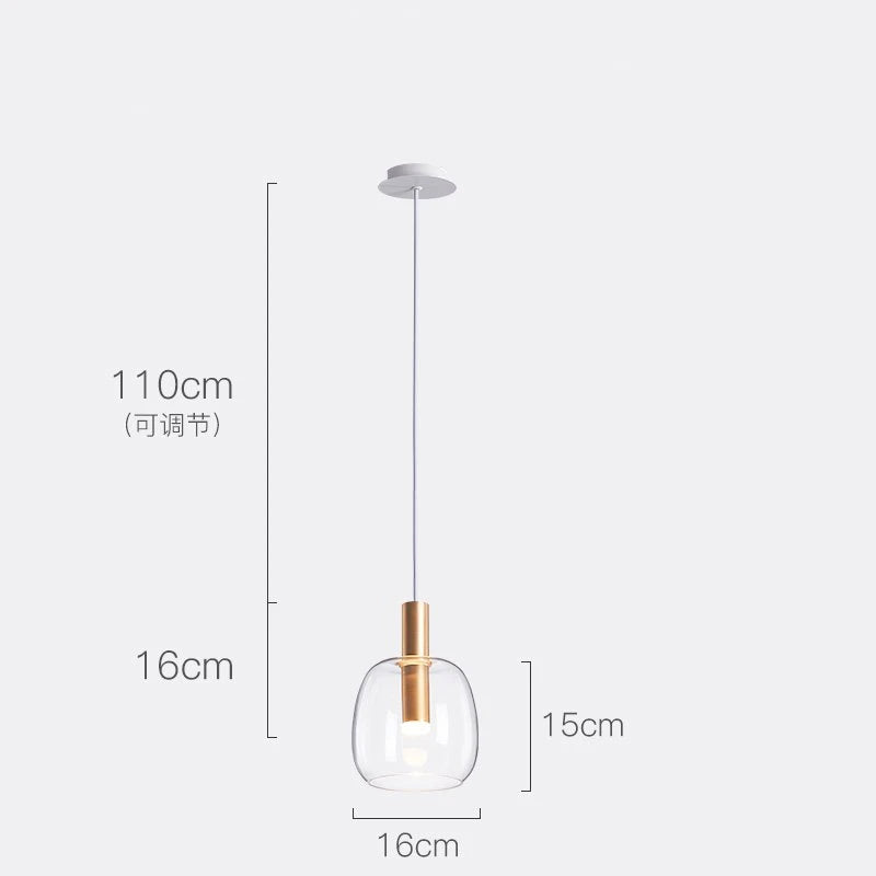 Glass pendant light for modern interior decor