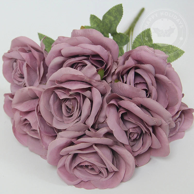 Vintage silk rose bouquet for festive decoration