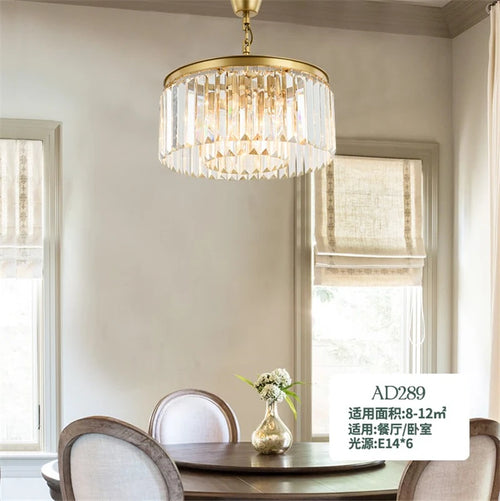 Modern crystal chandelier elegant nordic design pendant light - vue 3 sur 6