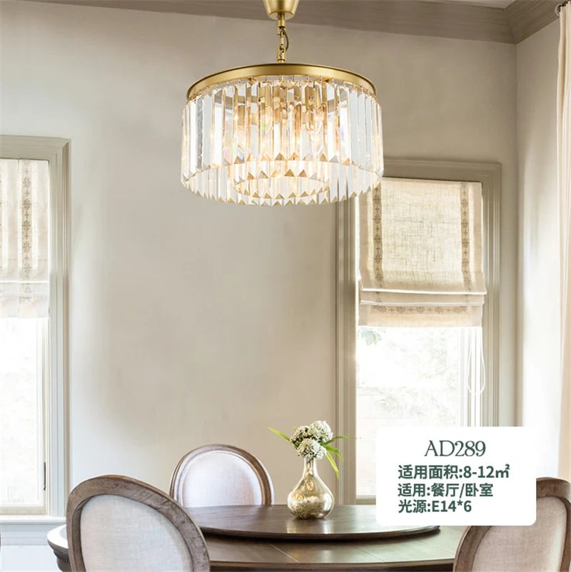 Modern crystal chandelier elegant nordic design pendant light - vue 3 sur 6