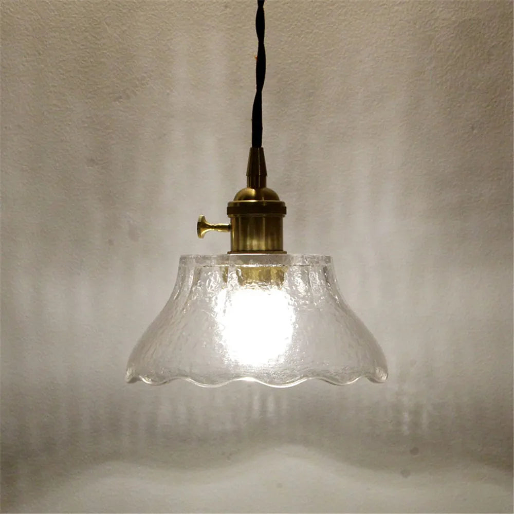 Vintage brass and glass pendant light for decorative interiors