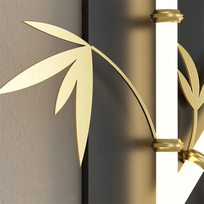 Modern Chinese style acrylic bamboo effect wall light - vue 5 sur 10