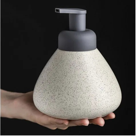 ceramic soap dispenser pressing foam for bathroom - vue 18 sur 18