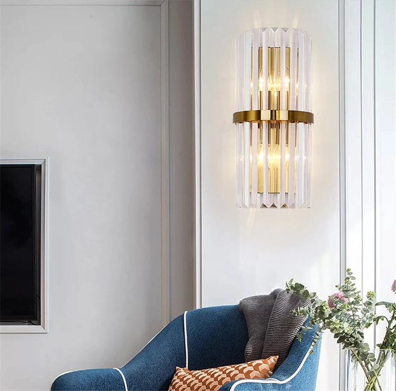 Luxury crystal wall light for interior decoration