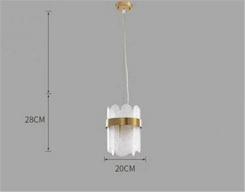 Oval gold metal chandelier with suspended glass shade