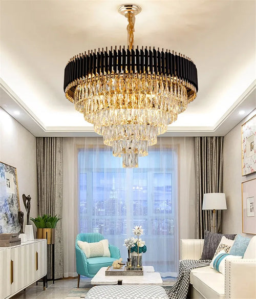 Modern crystal pendant chandelier for elegant interiors - vue 7 sur 9