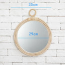 Handwoven Japanese rattan mirror for modern decor